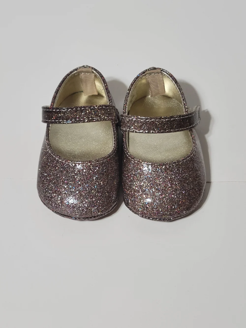 Baby Girl Rose Gold Glitter Mary Jane Shoes Metallic Sparkle Dressy